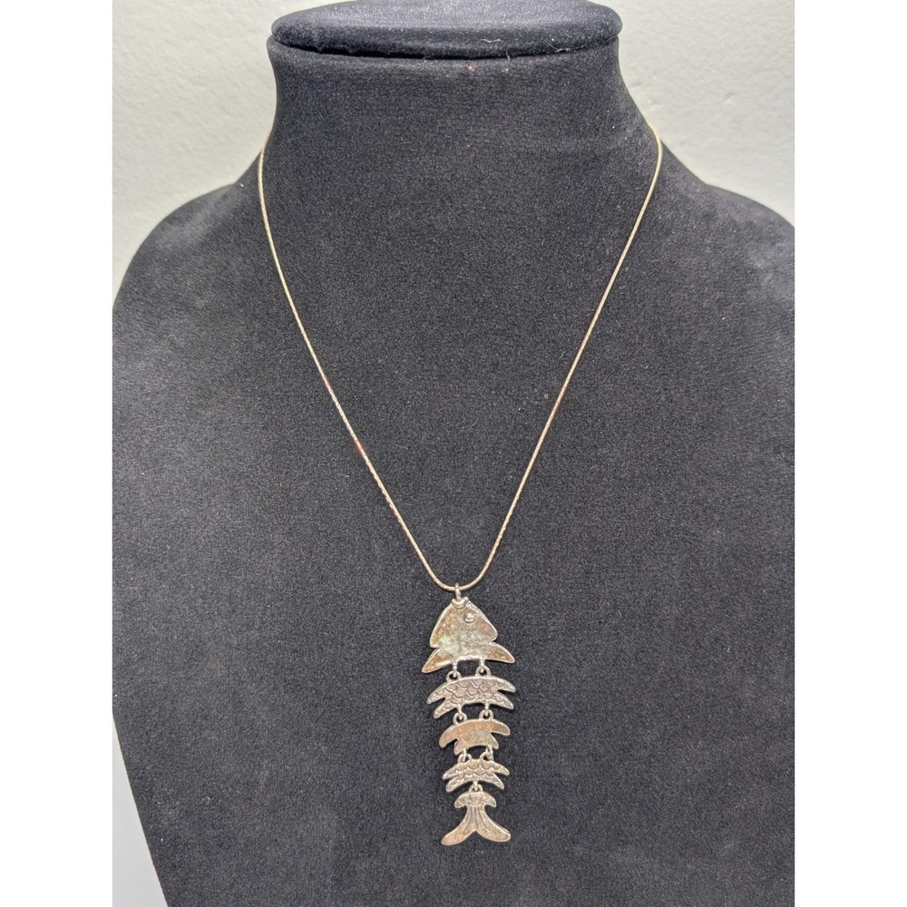 Fish Necklace Silver 925 Sterling Israel Stamped